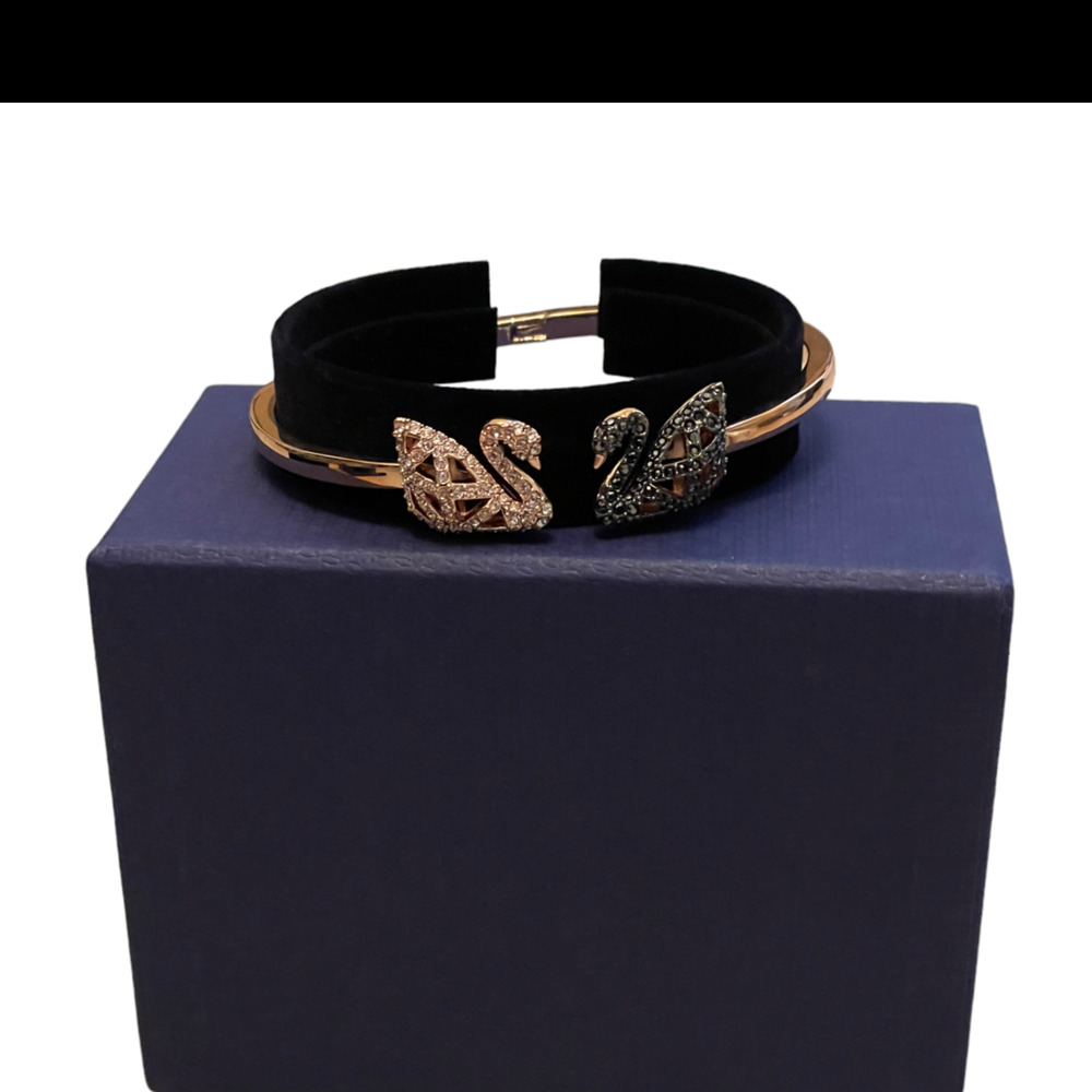 Swarovski Facet Swan Bangle Bracelet Multi Color, Size M